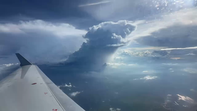 A short time lapse of flying past a thunderstorm