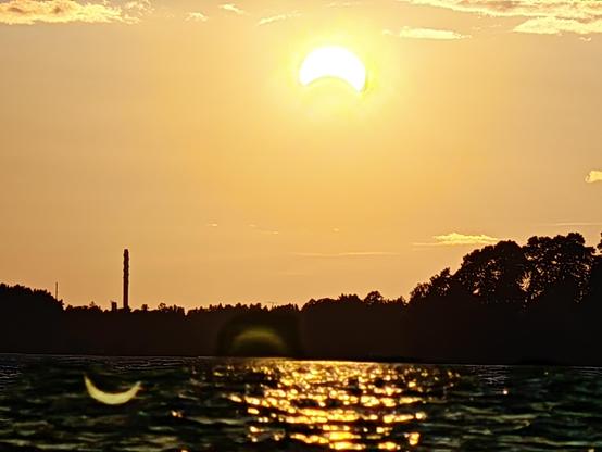 Mobile shot of eclipse from kayak