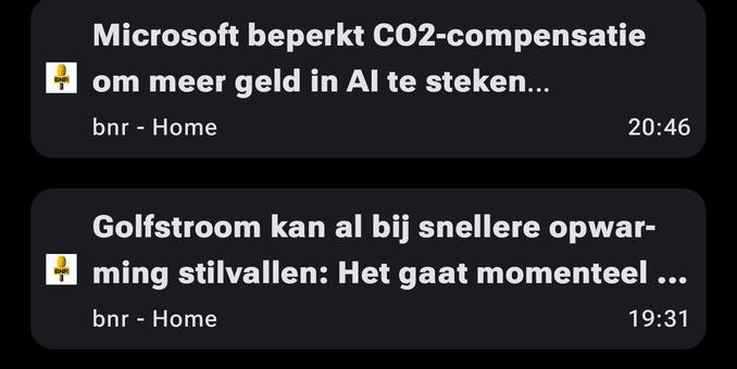 image/jpeg Nieuwsberichten o der elkaar: de een zegt dat Microsoft de CO2-compensatie beperkt om(nog!) meer geld in Ai te steken. De ander zegt dat de golfstroom al bjj znellere opwarming kan stilvallen. Klimaatverandering.