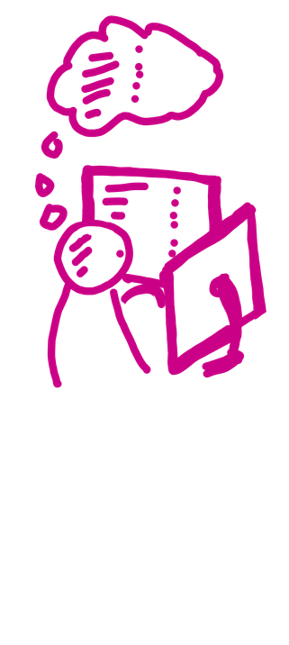 Pink cartoon coder