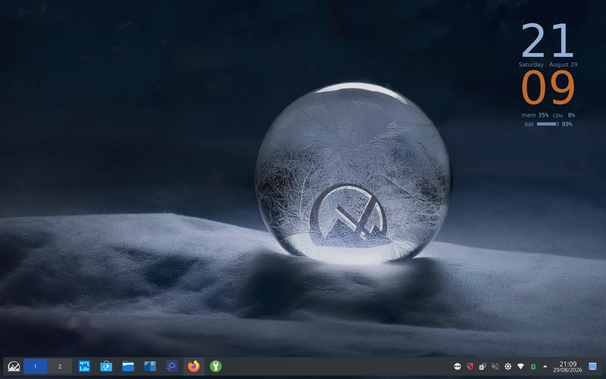 Screenshot of the desktop of a computer running MX Linux with KDE desktop environment.