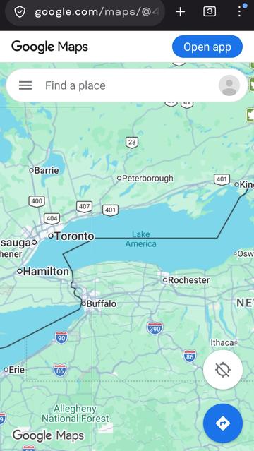 a Google maps screenshot with "Lake America"