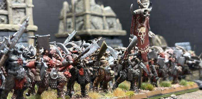 The classic low to the ground, front of the rank shot, the numbers of the Beastmen seem impossible.