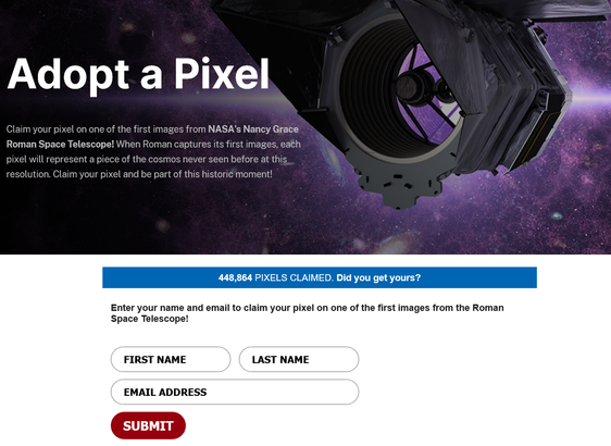 Screen shot of website