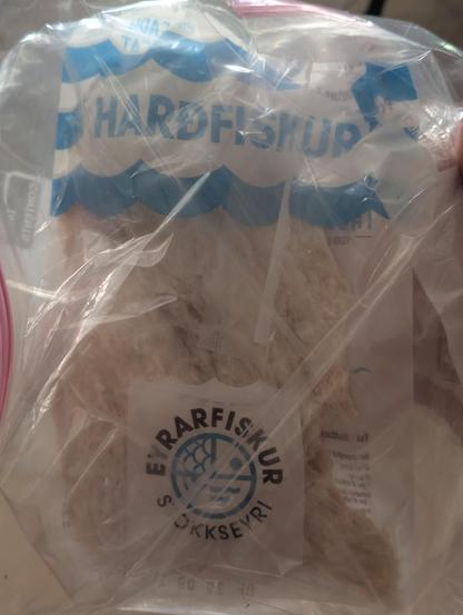 Icelandic dried fish inside of two ziplock bags