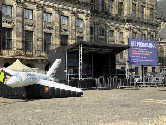 Podium van de klimaatmars.
