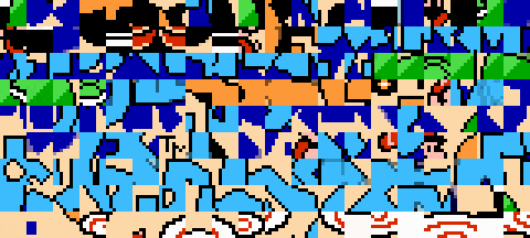 a tileset of a Super Mario game created using an algorithm