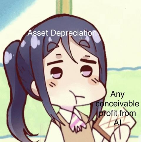 Eating the sandwich meme: Asset depreciation eating any conceivable profit from "AI"