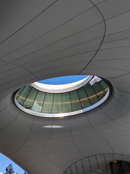 The entrance plaza to the Lucas Museum sits below an oculus