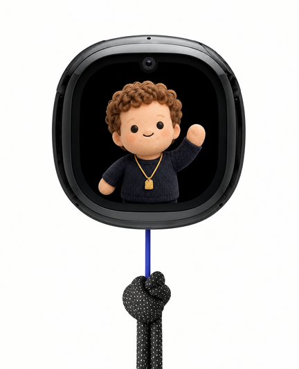 Cartoon Zuck in a Meta Muse Puck.