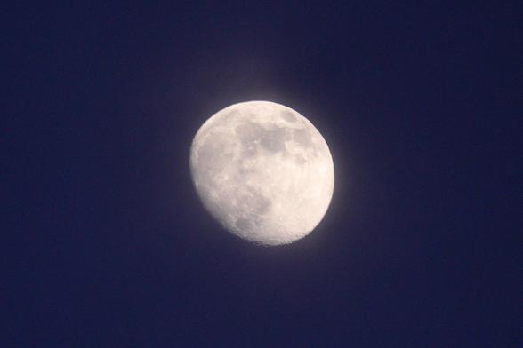 Almost the full moon photographed with a long lens.