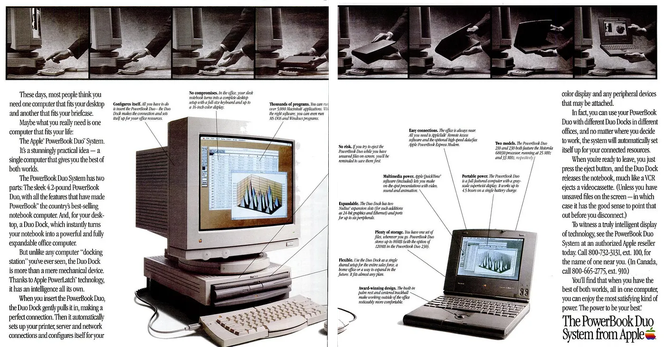 Mid-90s ad spread touting Apple's PowerBook Duo

The “sweet” is pronounced in the most 90s way possible