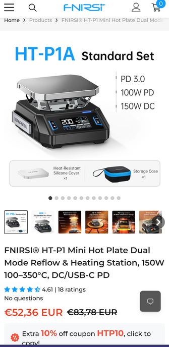 A listing for the HTP-P1A hotplate by FNIRST