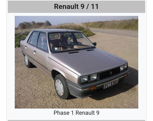 Wikipedia box showing an 80s boxy automobile and it's titled Renault 9 / 11