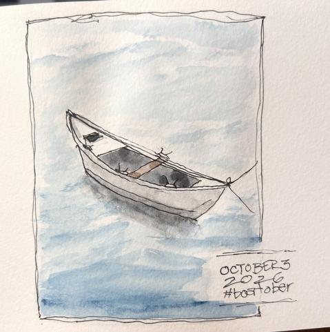Sketch of a small rowboat