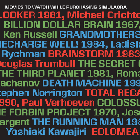 A list of movies to watch while you purchase the typeface Simulacra.