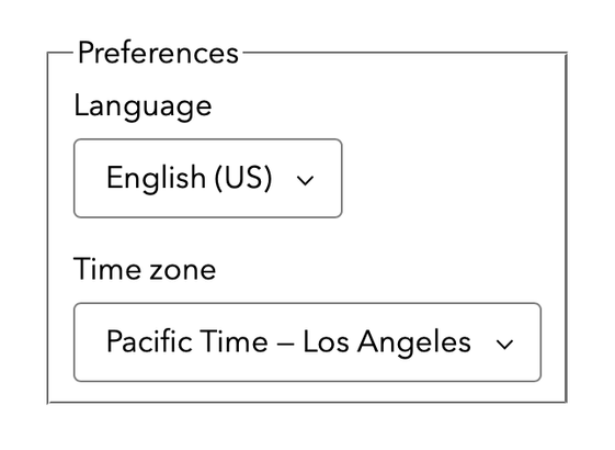 A screenshot of the visual styling and layout of a simple form using a fieldset