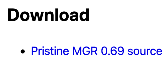 "Pristinge MGR 0.69 source"