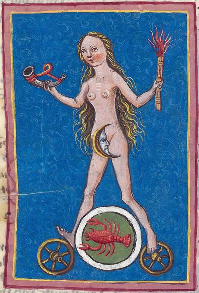 The #Moon. astrological and medical miscellany (Codex Schürstab), Nuremberg ca. 1459-1471. Zürich, Zentralbibliothek, Ms. C 54, fol. 30v.
#medieval #MedievalArt