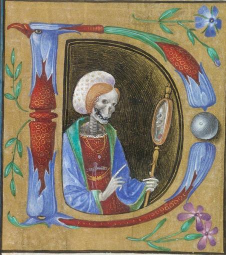 Magic mirror in my hand, who is the fairest in the land? Book of Hours, Italy, ca. 1480. British Library, Yates Thompson 7, fol. 174.
#medieval #MedievalArt