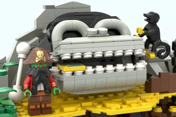Detail of the lego monkey island build