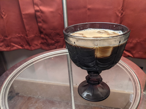 Vincent Price's recipe for milk with a little instant coffee and cloves in it.