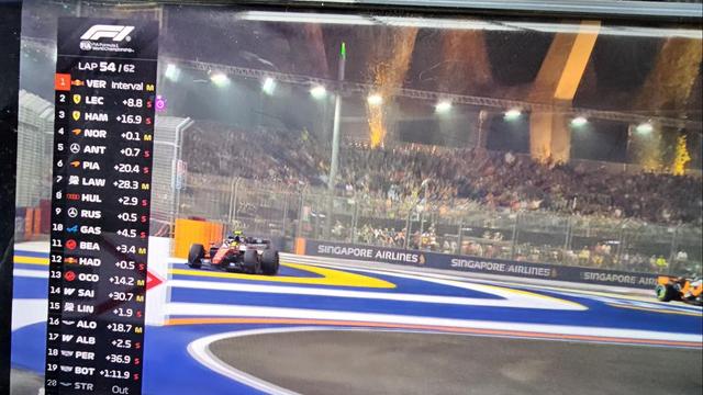 HAM leaving the track because NOR is overtaking