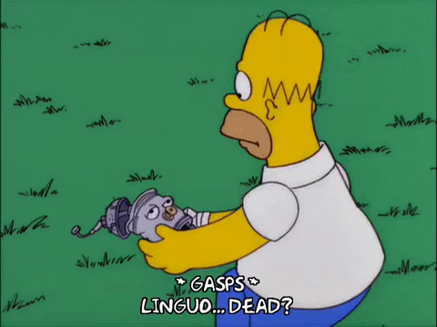 Linguo… dead?

(Simpsons s12e18)