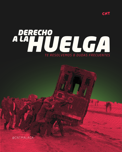 Texto: Derecho a la huelga / Te resolvemos 8 dudas frecuentes
Imagen: Un grupo de persona volcando un tranvía durante la huelga de La Canadiense.