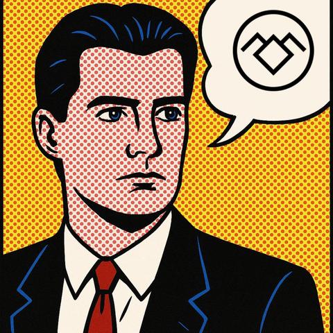 Pop Art Agent Cooper speaking the Owl Cave sign. Obviously.