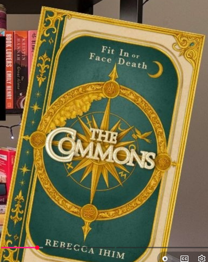 Book cover of "The Commons", by Rebecca IHIM
The tagline is "Fit In or Face Death"