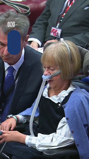 Disability rights campaigner Baroness Jane Campbell speaking in the UK House of Lords