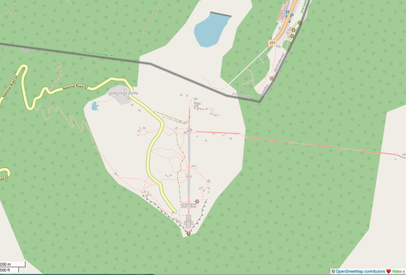 Map of the Preah Vihear temple complex, showign the Cambodia / Thailand border