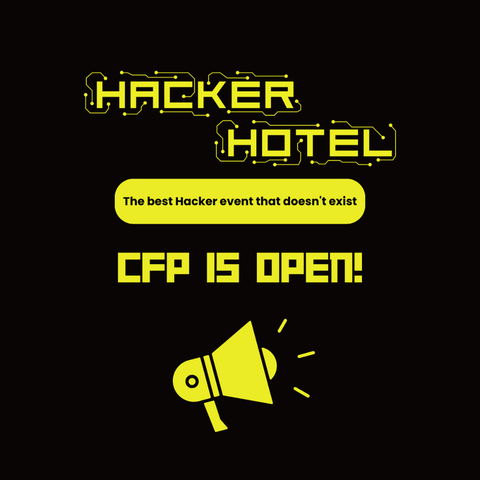logo of hackerhotel with the text: CFP is open