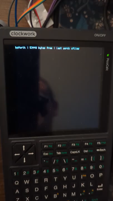 A video of me typing on the Picocalc, requesting that it recompile itself, and then a riveting 90 seconds of watching tiny words scroll by until it does so.