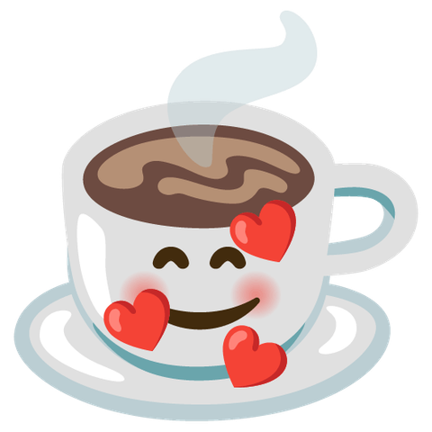 Emoji Kitchen-Sticker der Emojis 🥰 und ☕
