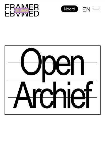 Flyer met zwarte tekst op witte achtergrond: “open archief”