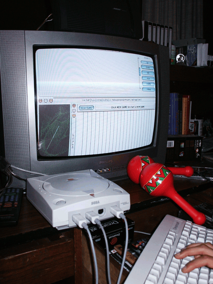 dreamcast running picogui on an interlaced tv