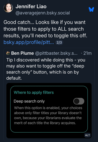 Libby screenshot showing the deep search button.