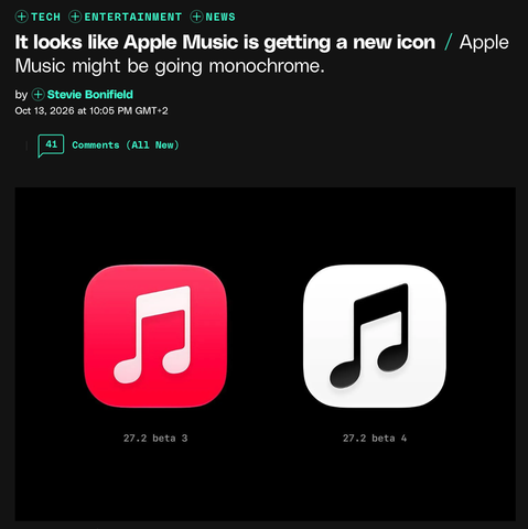 new apple music icon is just monochrome and boring