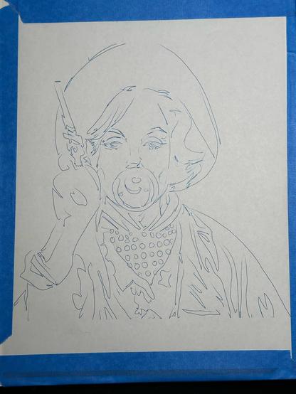 The print out taped to the paper
