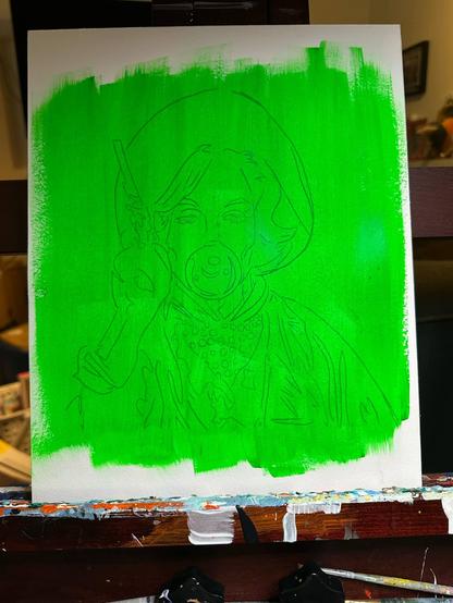 Same outline but now eye searingly bright green.