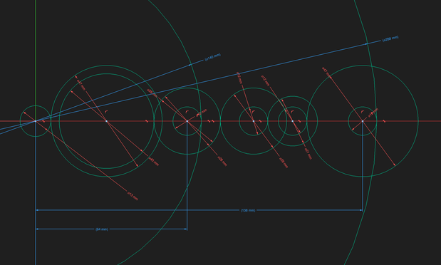 CAD sketch for lots of gears to show how the stages of each step fit together