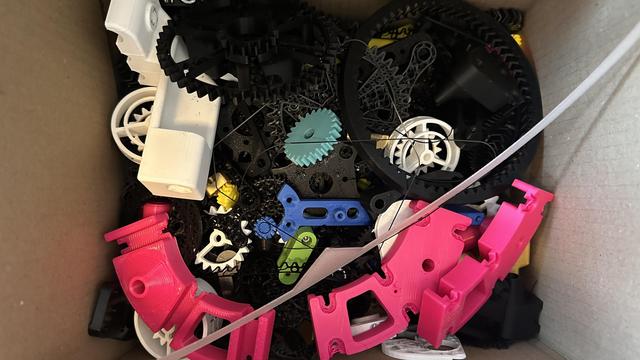 Box full of failed prints and gears and stuff