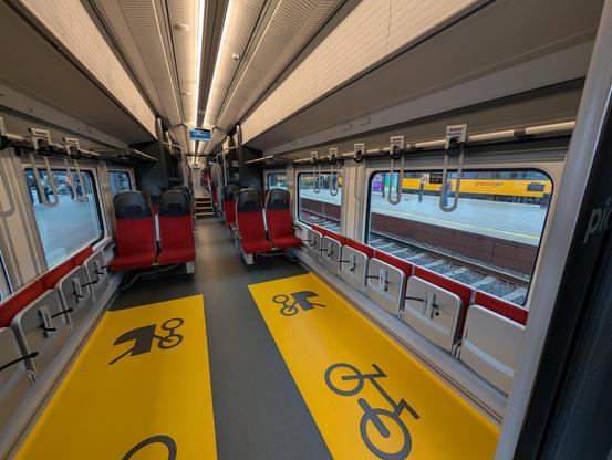 Bicycle and strollers area in this regional train.