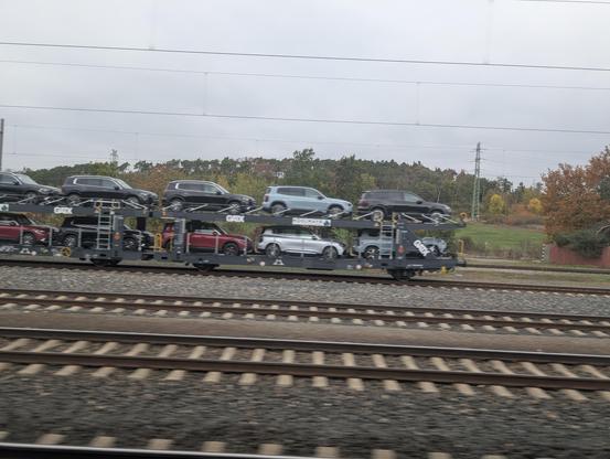 Double-deck car train.