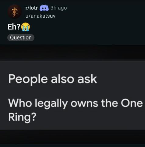 People also ask
Who legally owns the One Ring?