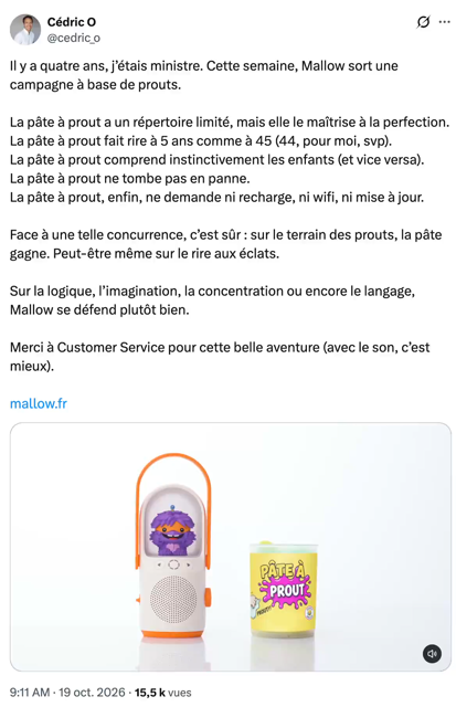 vidéo publicitaire de Cédric O