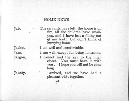 page describing 'jab' and other code words