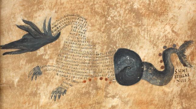 Constellation #Cetus. Cicero’s Aratea with Hyginus’s Astronomica, Reims(?) ca. 820-850. British Library, Harley 647, fol. 10r.
#medieval #MedievalArt
